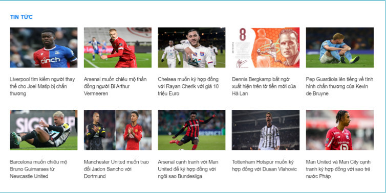 Website cung cấp nhiều tin tức bóng đá siêu hot bên cạnh tính năng xem bóng đá trực tuyến chất lượng. 